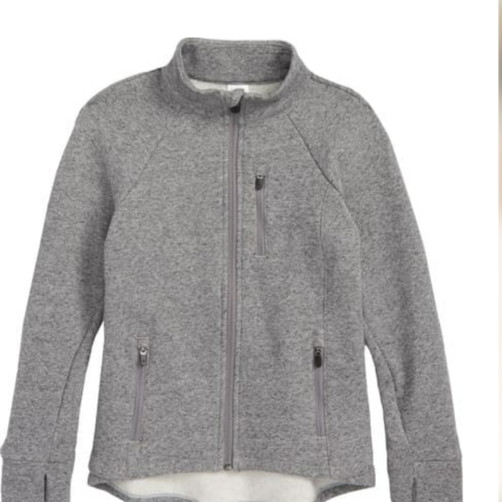 Zella girl high/low track jacket size small (7/8Y)